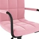 Въртящи се трапезни столове от кадифе, 6 бр, розови, 40 x 47 x (76-87,5) см
