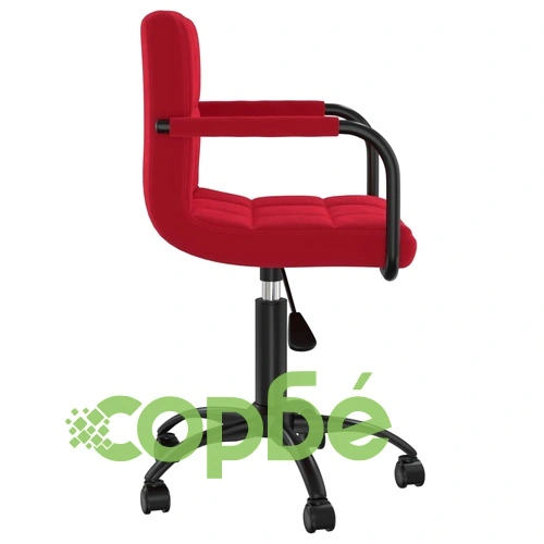 Въртящи се трапезни столове от кадифе, 6 бр, виненочервени, 40 x 47 x (76-87,5) см ➤ топ цена ➤ sorbe.bg