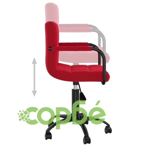 Въртящи се трапезни столове от кадифе, 6 бр, виненочервени, 40 x 47 x (76-87,5) см ➤ топ цена ➤ sorbe.bg