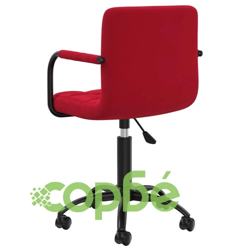 Въртящи се трапезни столове от кадифе, 6 бр, виненочервени, 40 x 47 x (76-87,5) см ➤ топ цена ➤ sorbe.bg