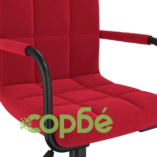 Въртящи се трапезни столове от кадифе, 6 бр, виненочервени, 40 x 47 x (76-87,5) см ➤ топ цена ➤ sorbe.bg