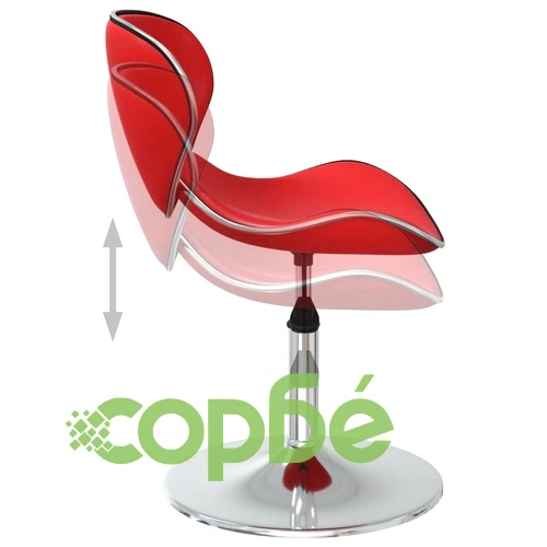 Трапезни столове, 4 бр, червени, въртящи се, от изкуствена кожа с регулируема височина ➤ топ цена ➤ sorbe.bg