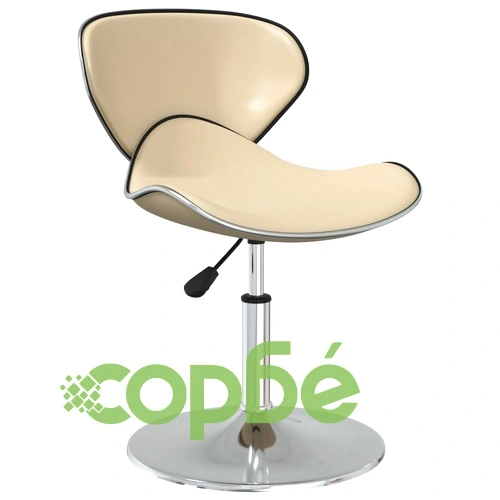 Трапезни столове, 4 бр, кремави, въртящи се, с регулируема височина, изкуствена кожа ➤ топ цена ➤ sorbe.bg