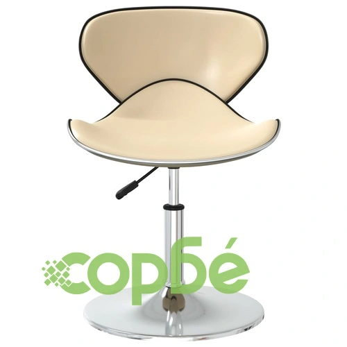 Трапезни столове, 4 бр, кремави, въртящи се, с регулируема височина, изкуствена кожа ➤ топ цена ➤ sorbe.bg