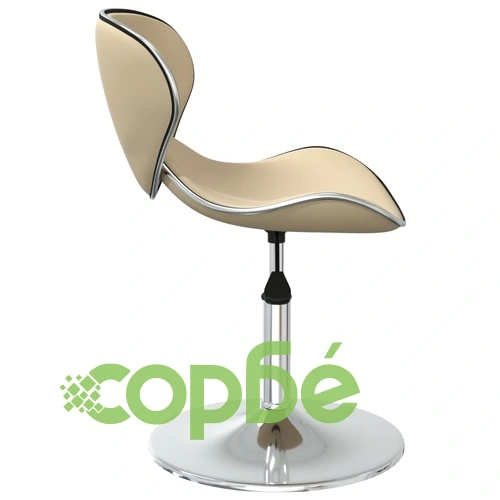 Трапезни столове, 4 бр, кремави, въртящи се, с регулируема височина, изкуствена кожа ➤ топ цена ➤ sorbe.bg