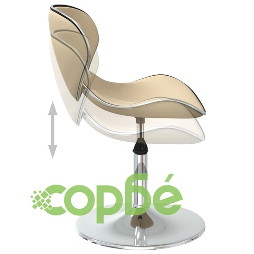 Трапезни столове, 4 бр, кремави, въртящи се, с регулируема височина, изкуствена кожа ➤ топ цена ➤ sorbe.bg