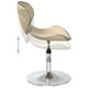 Трапезни столове, 4 бр, кремави, въртящи се, с регулируема височина, изкуствена кожа
