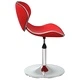 Трапезни столове, 6 бр, червени, въртящи се, от изкуствена кожа, с регулируема височина