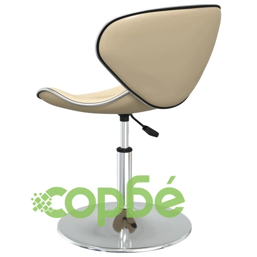 Трапезни столове, 6 бр, кремави, изкуствена кожа, регулируема височина, въртящи се ➤ топ цена ➤ sorbe.bg