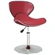 Трапезни столове, 6 бр, виненочервени, изкуствена кожа, въртящи се, с регулируема височина