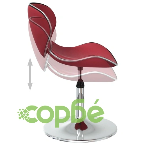 Трапезни столове, 6 бр, виненочервени, изкуствена кожа, въртящи се, с регулируема височина ➤ топ цена ➤ sorbe.bg