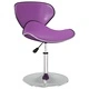 Трапезни столове, 6 бр, лилави, въртящи се, с регулируема височина, изкуствена кожа