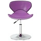 Трапезни столове, 6 бр, лилави, въртящи се, с регулируема височина, изкуствена кожа