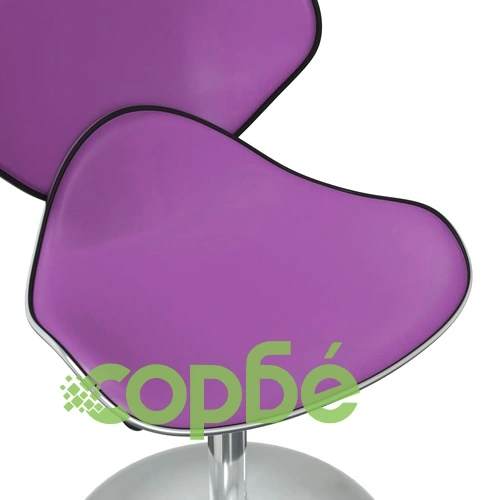 Трапезни столове, 6 бр, лилави, въртящи се, с регулируема височина, изкуствена кожа ➤ топ цена ➤ sorbe.bg