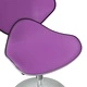 Трапезни столове, 6 бр, лилави, въртящи се, с регулируема височина, изкуствена кожа