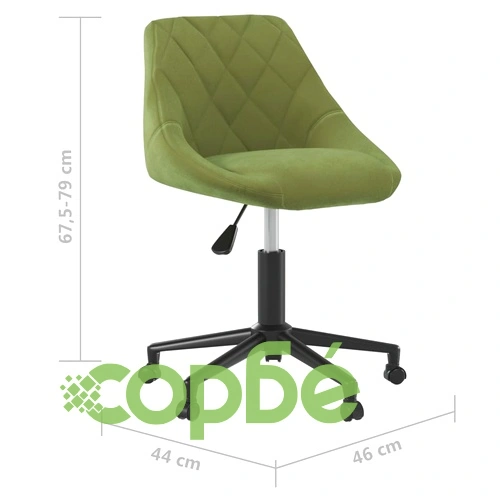 Въртящи се трапезни столове от кадифе, 6 бр, светлозелени, размер 46 x 44 x (67,5-79) см ➤ топ цена ➤ sorbe.bg