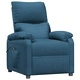 Електрически реклайнер стол от текстил в син цвят с 3 позиции на накланяне