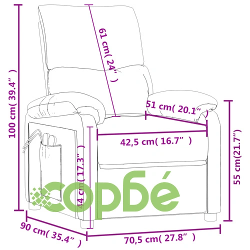 Електрически стол реклайнер от текстил в жълт цвят с 3 позиции ➤ топ цена ➤ sorbe.bg