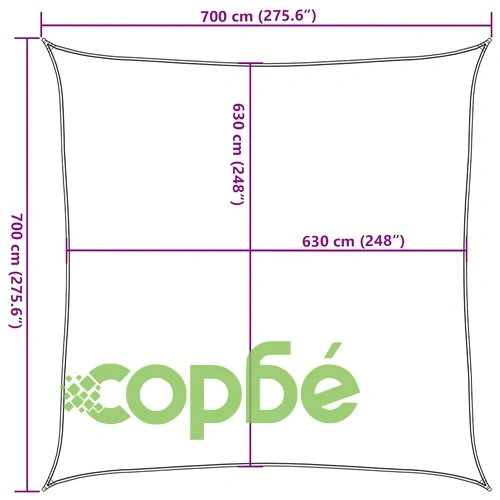 Сенник за градина 160 г/м² квадратен, 7x7 м, оранжев, HDPE ➤ топ цена ➤ sorbe.bg
