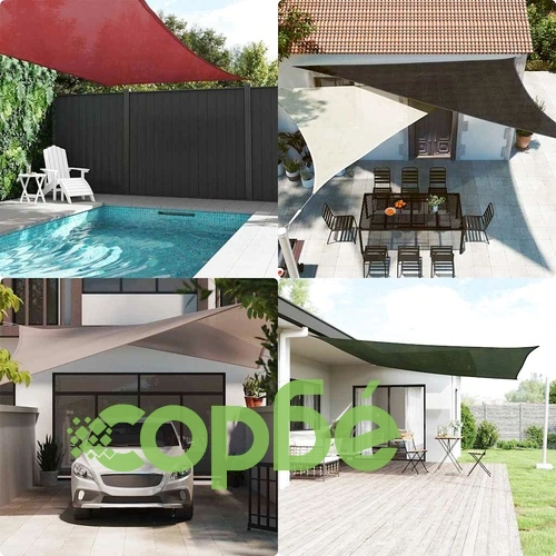 Сенник за градина 160 г/м² квадратен, 7x7 м, оранжев, HDPE ➤ топ цена ➤ sorbe.bg