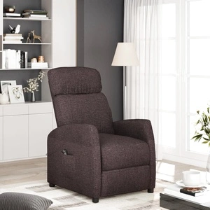 Изправящ стол с електрическа функция, тъмнокафяв текстил, 65 x 97 x 104,5 см