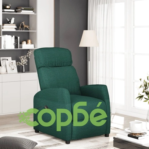 Изправящ стол с електрическо повдигане, тъмнозелен текстил, 65x97x104,5 см ➤ топ цена ➤ sorbe.bg