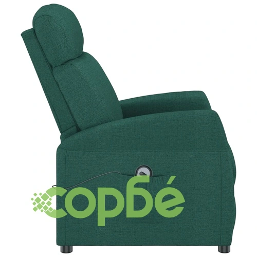 Изправящ стол с електрическо повдигане, тъмнозелен текстил, 65x97x104,5 см ➤ топ цена ➤ sorbe.bg