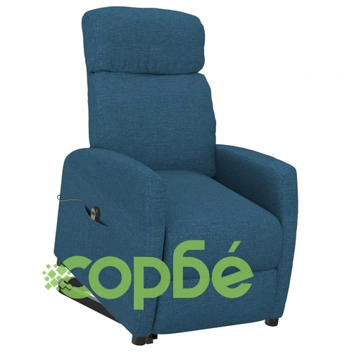 Изправящ Стол с Електрическо Повдигане, Син Текстил, 65x97x104,5 см ➤ топ цена ➤ sorbe.bg