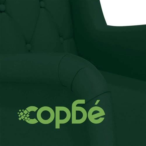 Фотьойл с табуретка, тъмнозелено кадифе, 64x87x99 см ➤ топ цена ➤ sorbe.bg