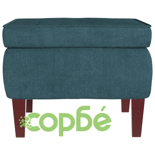 Фотьойл с люлеещи се крака и табуретка от синьо кадифе, 63x86x99 см ➤ топ цена ➤ sorbe.bg