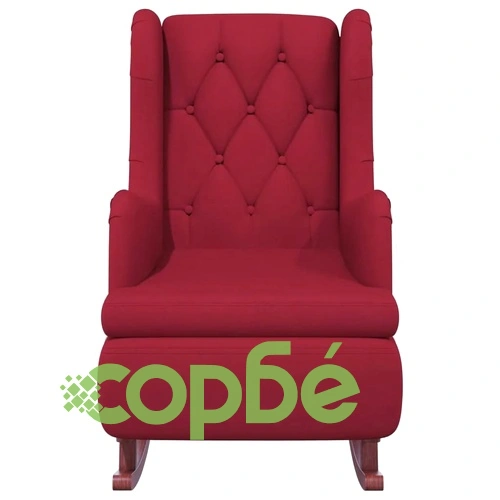 Фотьойл с люлеещи се крака и табуретка, виненочервен, кадифен, 63x86x99 см ➤ топ цена ➤ sorbe.bg