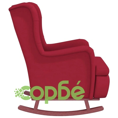 Фотьойл с люлеещи се крака и табуретка, виненочервен, кадифен, 63x86x99 см ➤ топ цена ➤ sorbe.bg