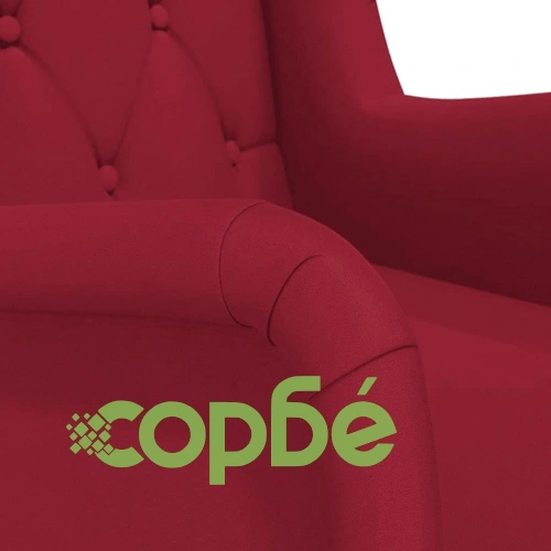 Фотьойл с люлеещи се крака и табуретка, виненочервен, кадифен, 63x86x99 см ➤ топ цена ➤ sorbe.bg