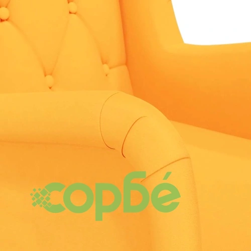 Фотьойл с люлеещи се крака и табуретка от жълто кадифе, 63x86x99 см ➤ топ цена ➤ sorbe.bg