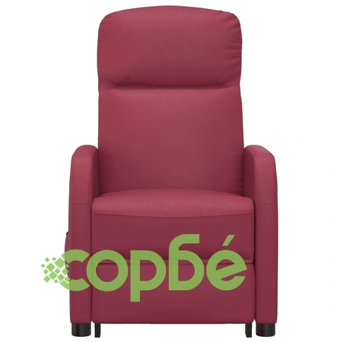 Изправящ масажен стол с вибрационна функция - виненочервена изкуствена кожа ➤ топ цена ➤ sorbe.bg