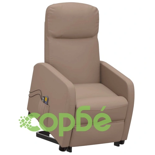 Изправящ масажен стол с 6-точков вибрационен масаж, капучино, изкуствена кожа ➤ топ цена ➤ sorbe.bg