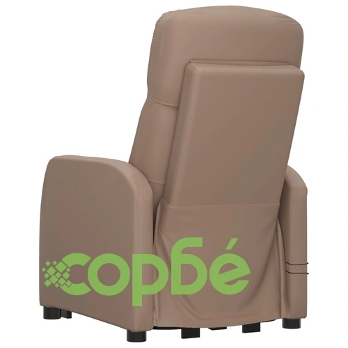 Изправящ масажен стол с 6-точков вибрационен масаж, капучино, изкуствена кожа ➤ топ цена ➤ sorbe.bg