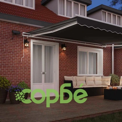Рамка за сенник с LED осветление, Бяло, 450 x 300 см, Алуминий ➤ топ цена ➤ sorbe.bg