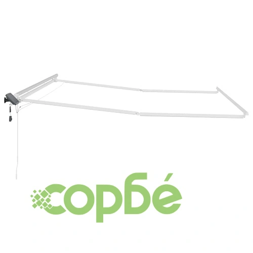 Рамка за сенник с LED осветление, Бяло, 450 x 300 см, Алуминий ➤ топ цена ➤ sorbe.bg