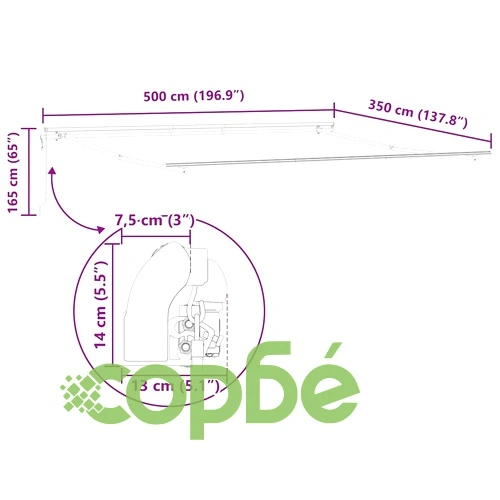 Сенник Ръчен Антрацит 5 × 3,5 m Метален с UV Защита ➤ топ цена ➤ sorbe.bg