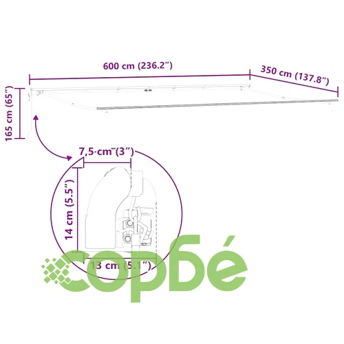 Сенник Антрацит 6 × 3,5 m Метален с UV Защита ➤ топ цена ➤ sorbe.bg