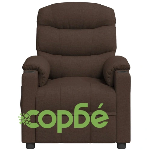 Електрически реклайнер стол с 3 позиции, тъмнокафяв текстил 75,5х92х105 см ➤ топ цена ➤ sorbe.bg