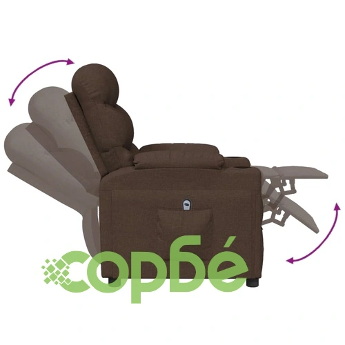 Електрически реклайнер стол с 3 позиции, тъмнокафяв текстил 75,5х92х105 см ➤ топ цена ➤ sorbe.bg