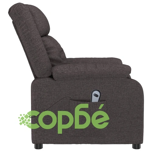 Електрически реклайнер стол с дистанционно - тъмнокафяв текстил 82x93x96 см ➤ топ цена ➤ sorbe.bg