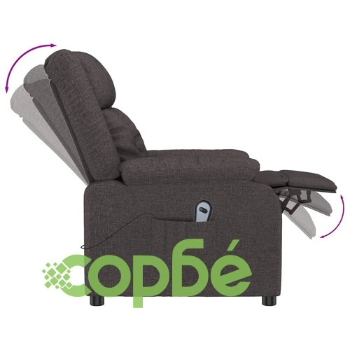 Електрически реклайнер стол с дистанционно - тъмнокафяв текстил 82x93x96 см ➤ топ цена ➤ sorbe.bg