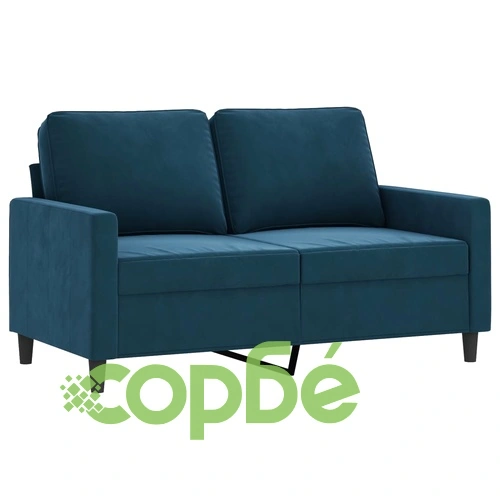 Комплект дивани от 4 части с възглавници, син, кадифе - шперплат и метална рамка ➤ топ цена ➤ sorbe.bg