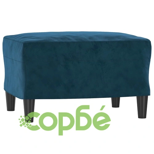 Комплект дивани от 4 части с възглавници, син, кадифе - шперплат и метална рамка ➤ топ цена ➤ sorbe.bg