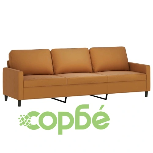 Комплект дивани от 4 части с възглавници, кафяв, кадифен, метална рамка ➤ топ цена ➤ sorbe.bg