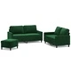 Комплект дивани от 3 части с възглавници, тъмнозелен, кадифе - шперплатова и метална рамка