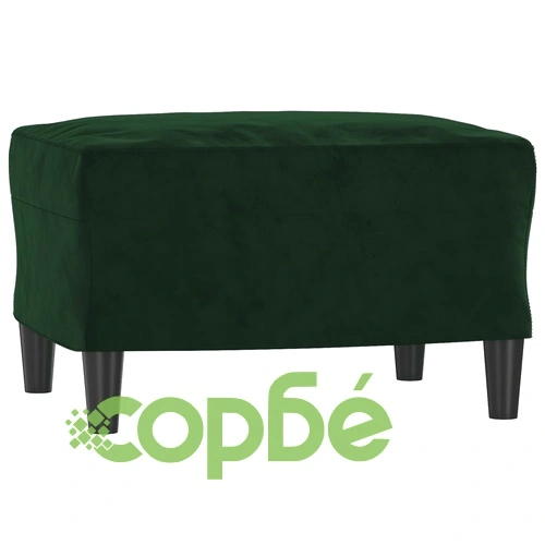 Луксозен комплект дивани от 3 части с възглавници, тъмнозелено кадифе, метална рамка ➤ топ цена ➤ sorbe.bg